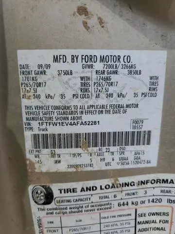 2010 FORD F150 SUPERCREW  