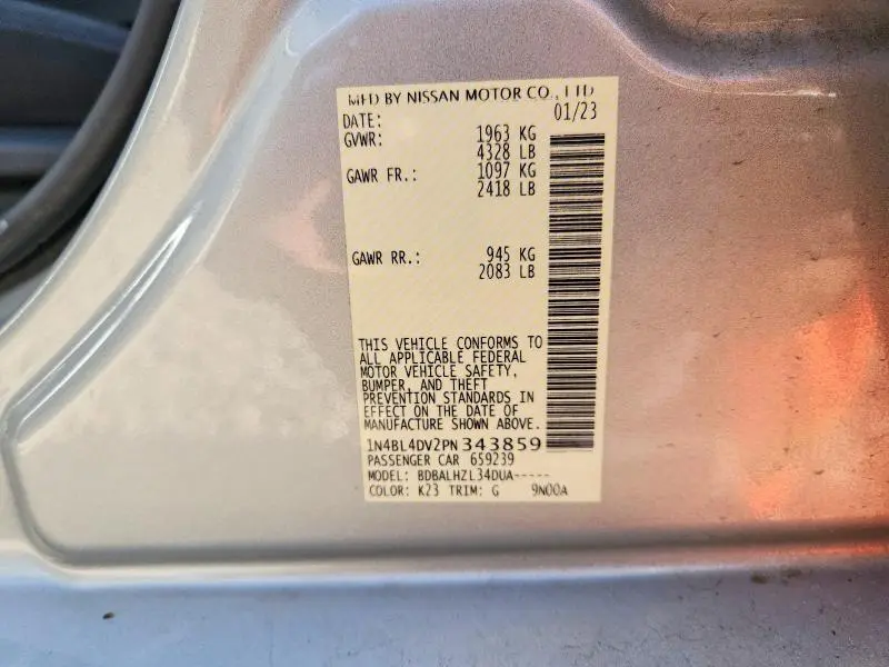 2023 NISSAN ALTIMA SV  