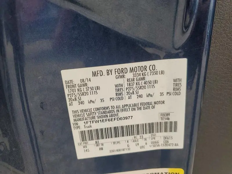 2014 FORD F150 SUPERCREW  