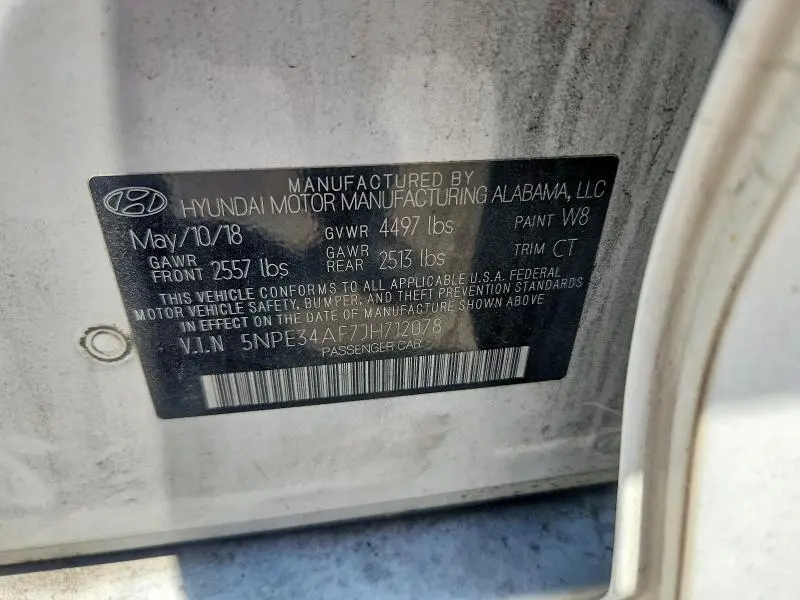 2018 HYUNDAI SONATA SEL+  