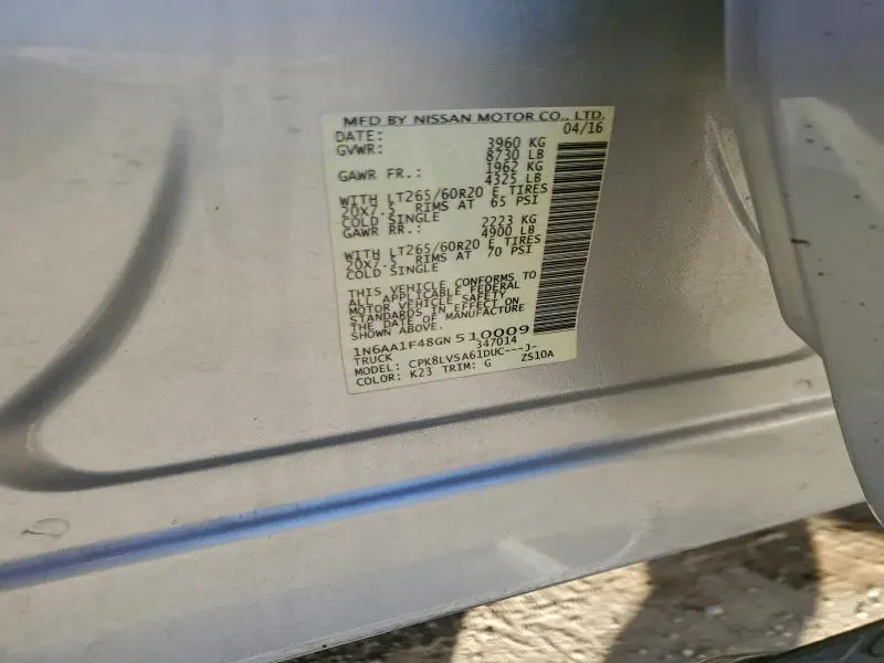 2016 NISSAN TITAN XD SL  