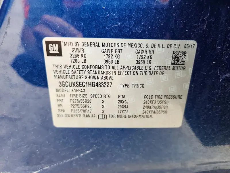 2017 CHEVROLET SILVERADO K1500 LTZ  