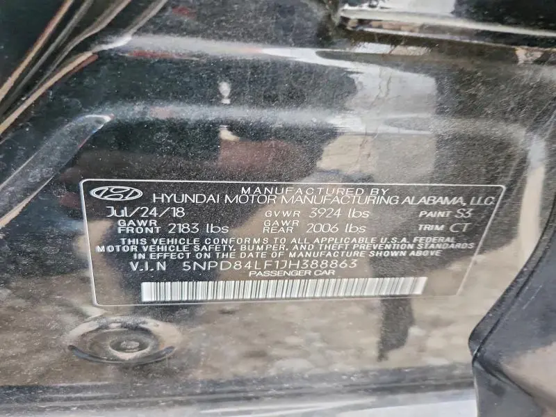 2018 HYUNDAI ELANTRA SEL  