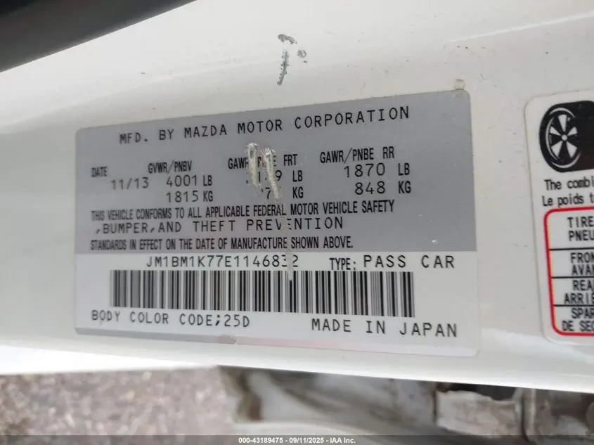 2014 MAZDA MAZDA3 I SPORT