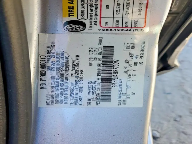 2011 FORD FUSION SEL  