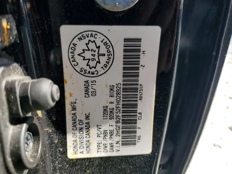 2015 HONDA CIVIC LX  