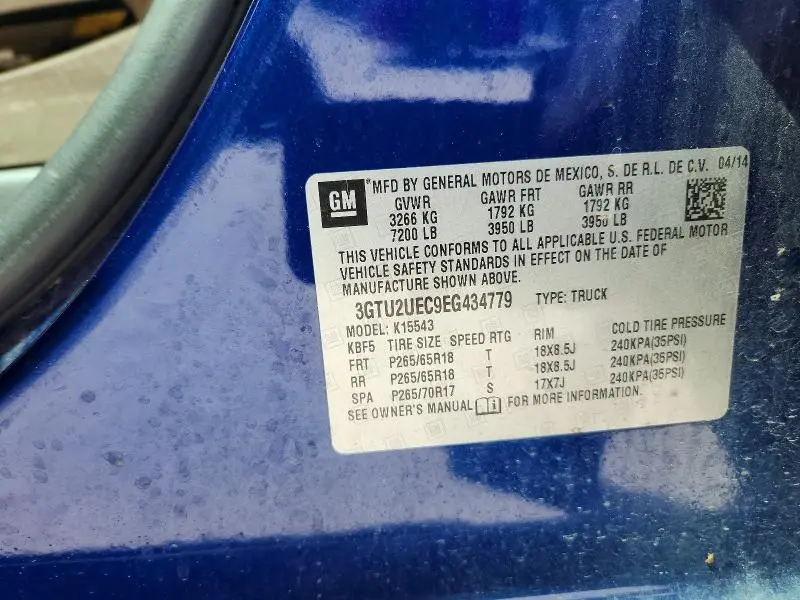 2014 GMC SIERRA K1500 SLE  