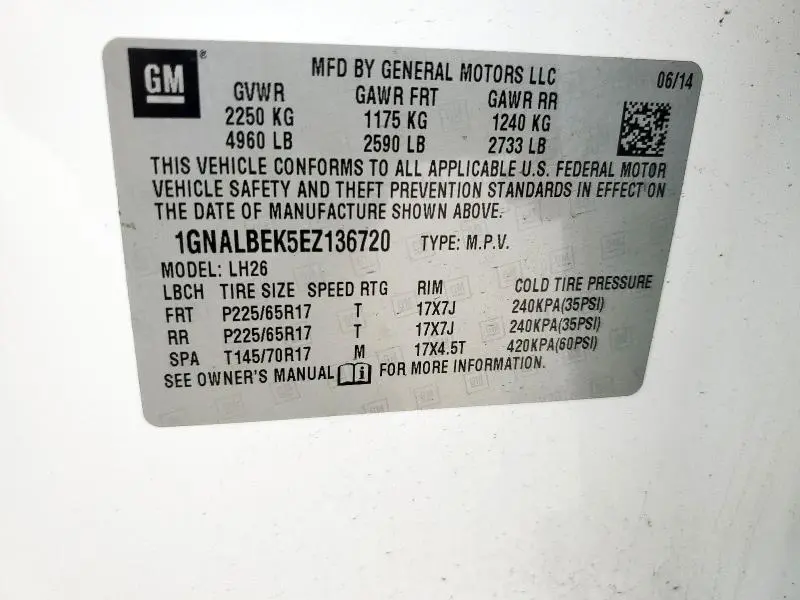 2014 CHEVROLET EQUINOX LT