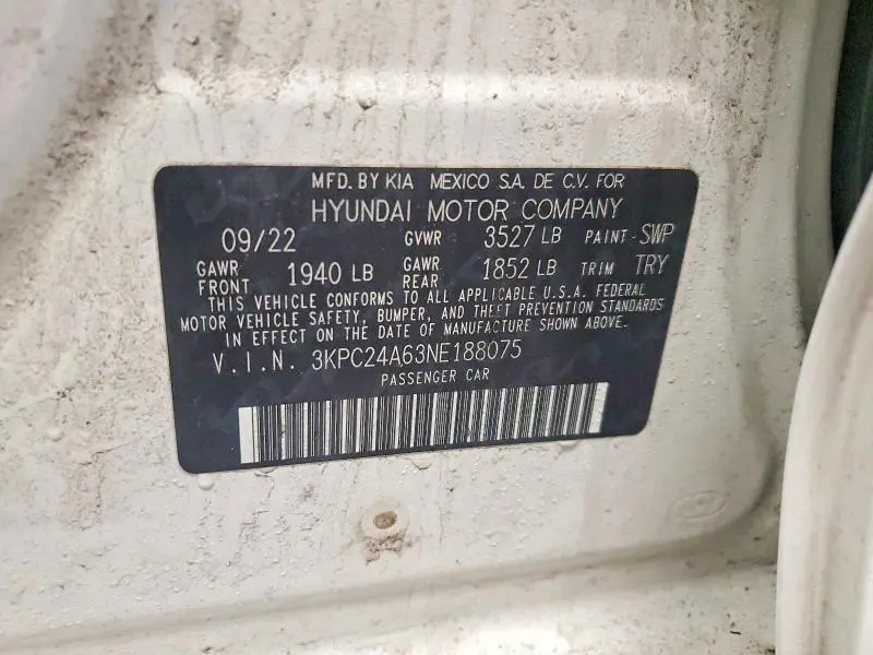 2022 HYUNDAI ACCENT SEL  