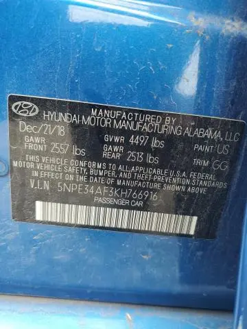 2019 HYUNDAI SONATA LIMITED  