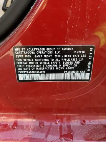 2017 VOLKSWAGEN PASSAT SE  