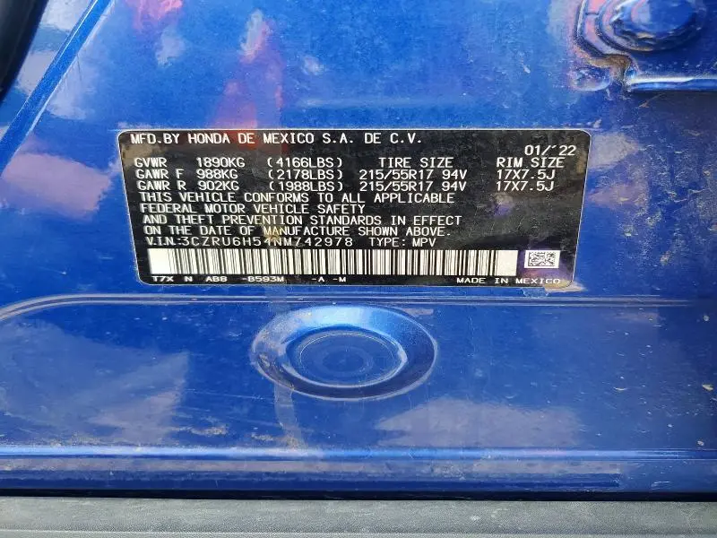 2022 HONDA HR-V EX  