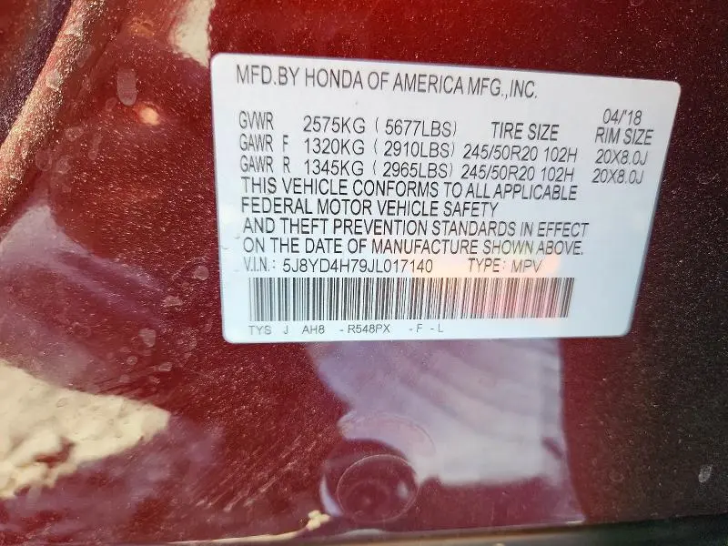 2018 ACURA MDX TECHNOLOGY  