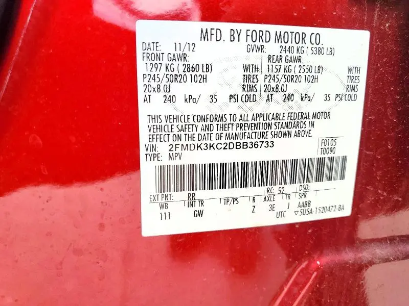 2013 FORD EDGE LIMITED  