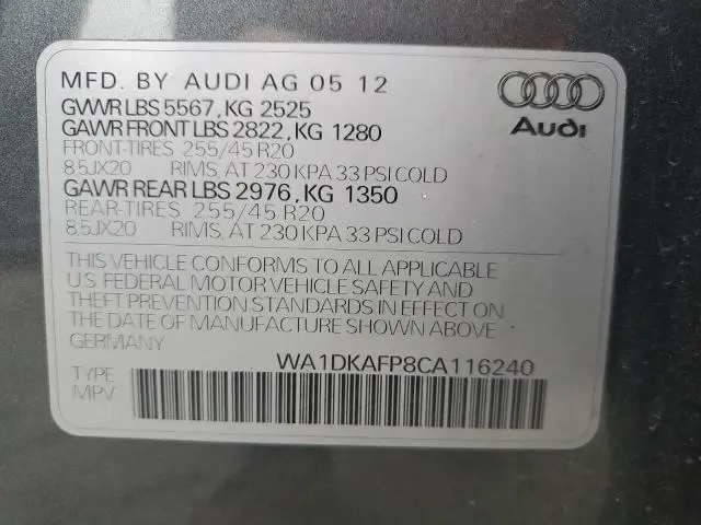 2012 AUDI Q5 PREMIUM PLUS  