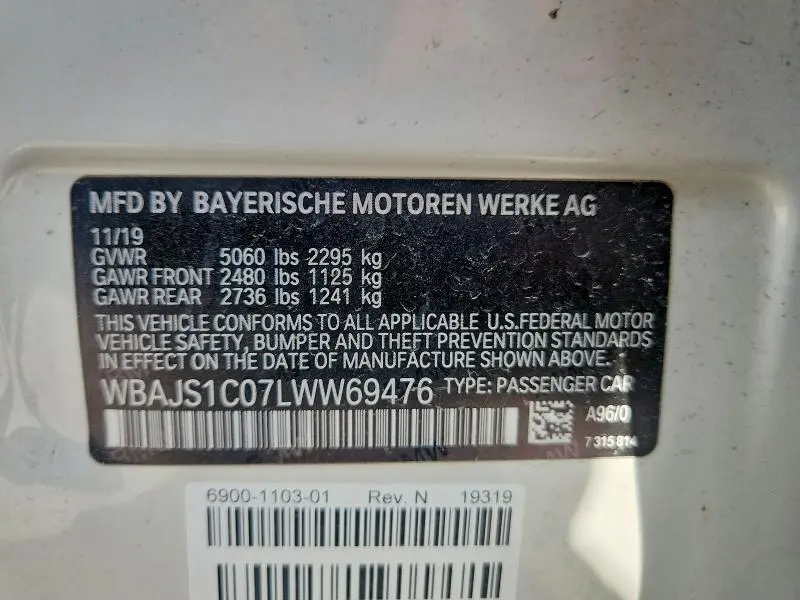 2020 BMW 540 I  
