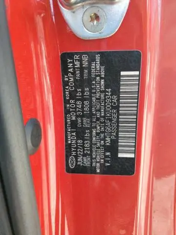 2019 HYUNDAI VELOSTER BASE  