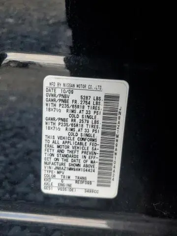 2010 NISSAN MURANO S  