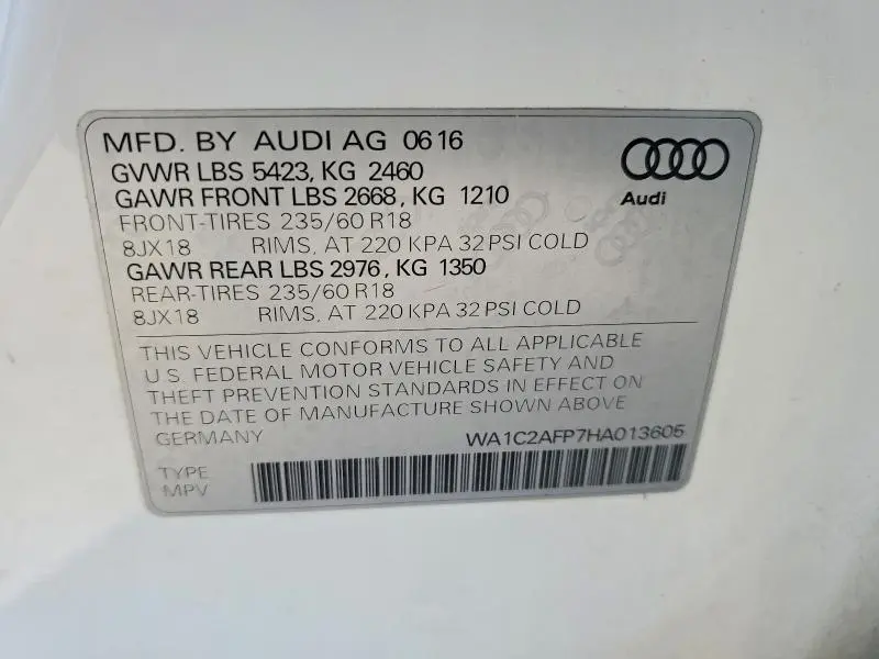 2017 AUDI Q5 PREMIUM  