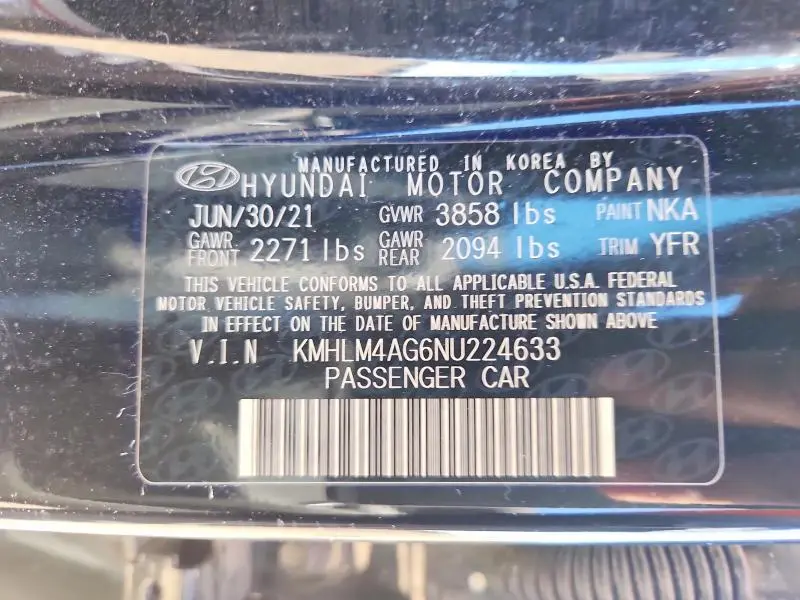 2022 HYUNDAI ELANTRA SEL  