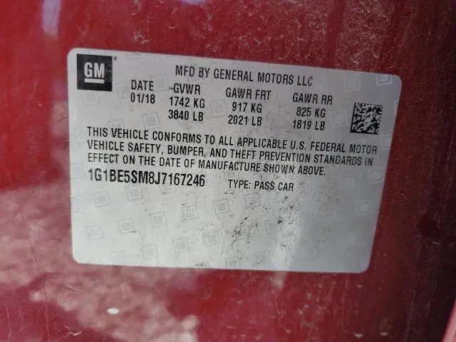 2018 CHEVROLET CRUZE LT  