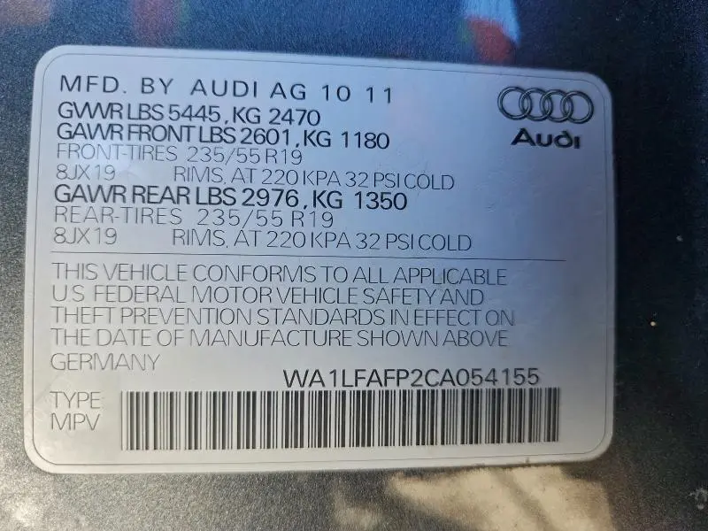 2012 AUDI Q5 PREMIUM PLUS  