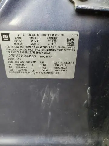 2013 CHEVROLET EQUINOX LT  