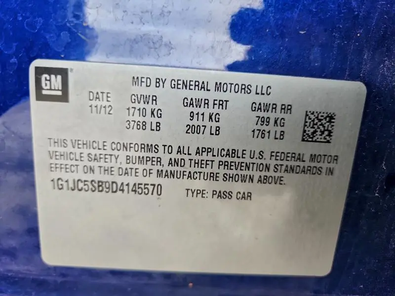 2013 CHEVROLET SONIC LT  