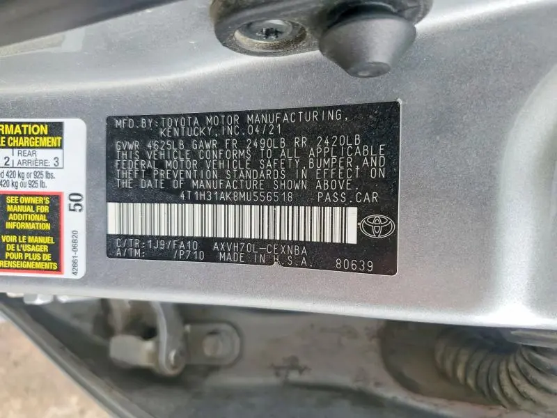 2021 TOYOTA CAMRY LE  