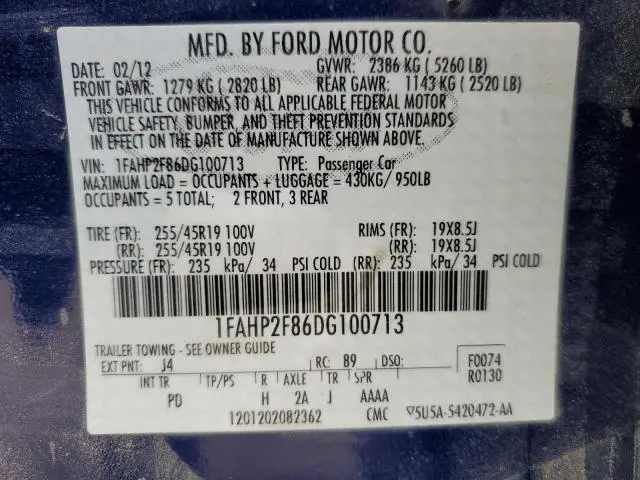 2013 FORD TAURUS LIMITED
