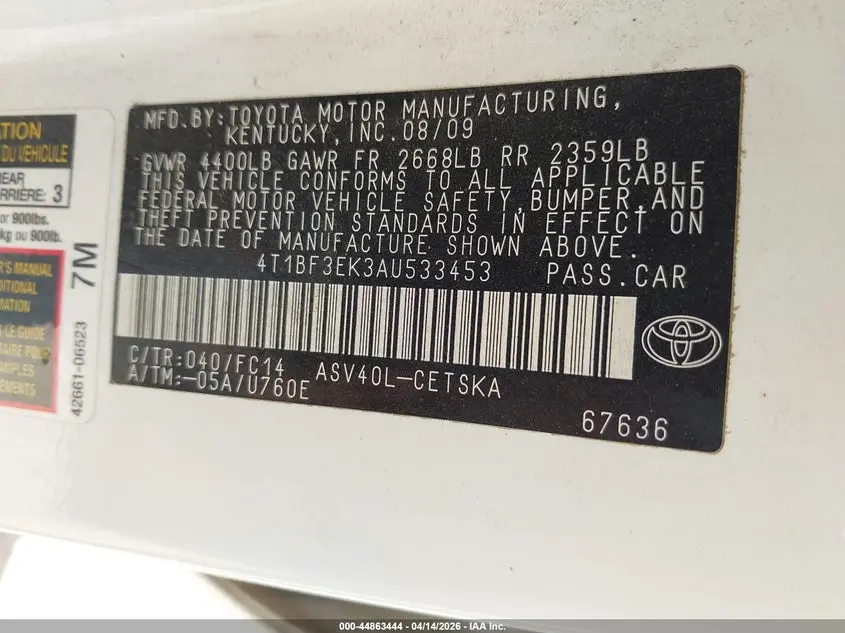 2010 TOYOTA CAMRY SE