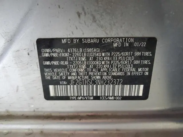 2022 SUBARU CROSSTREK SPORT  