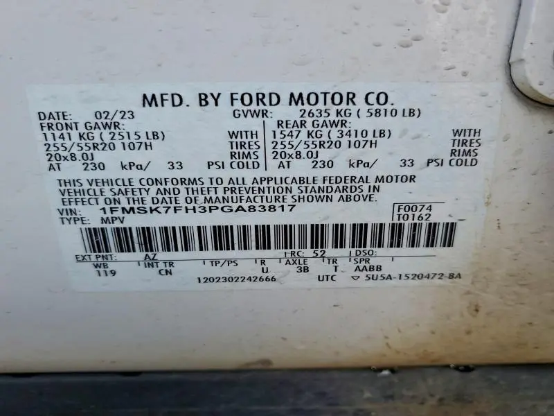 2023 FORD EXPLORER LIMITED  