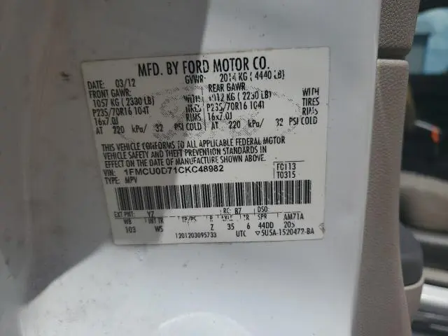 2012 FORD ESCAPE XLT  