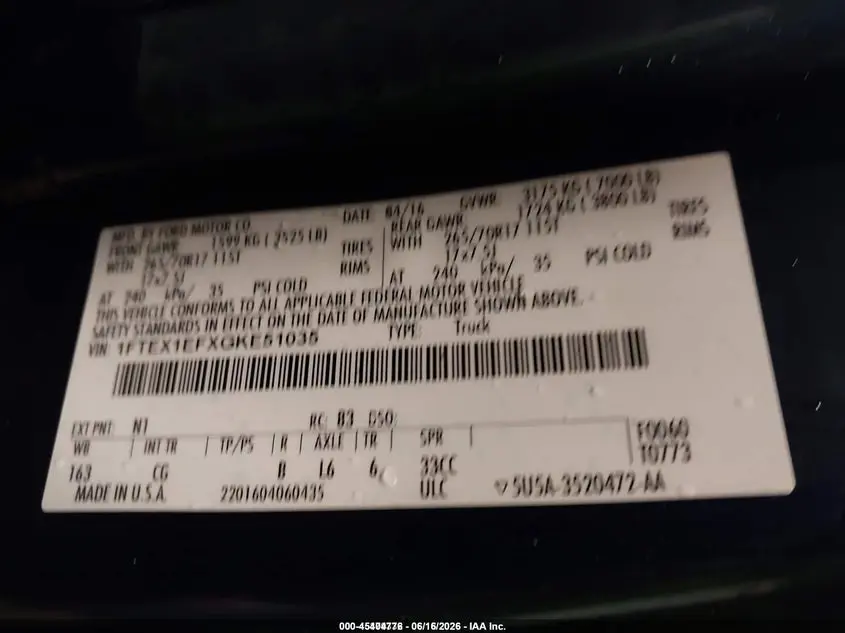 2016 FORD F-150 XL