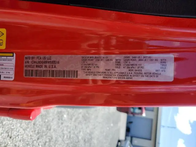 2021 JEEP WRANGLER UNLIMITED SPORT  