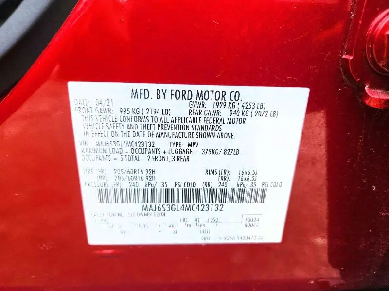 2021 FORD ECOSPORT SE  