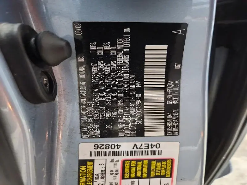 2010 TOYOTA SIENNA XLE  