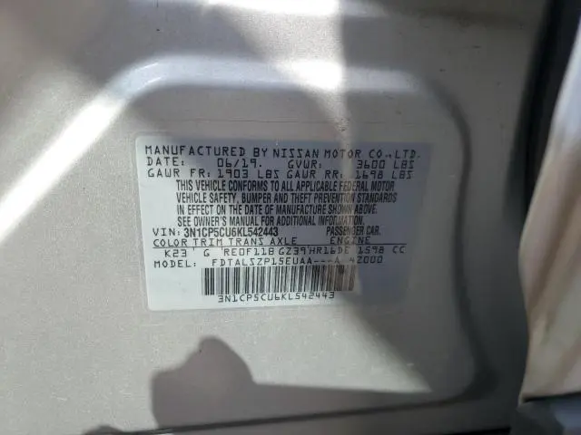 2019 NISSAN KICKS S  