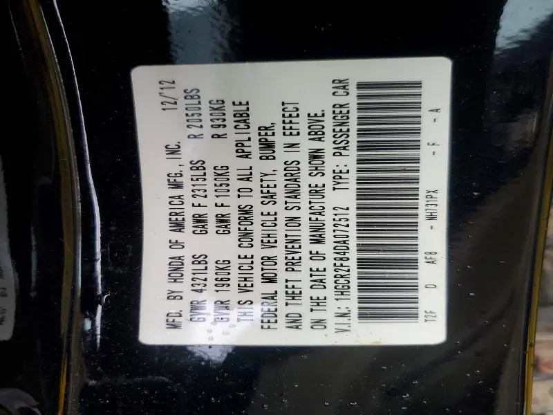 2013 HONDA ACCORD EXL  