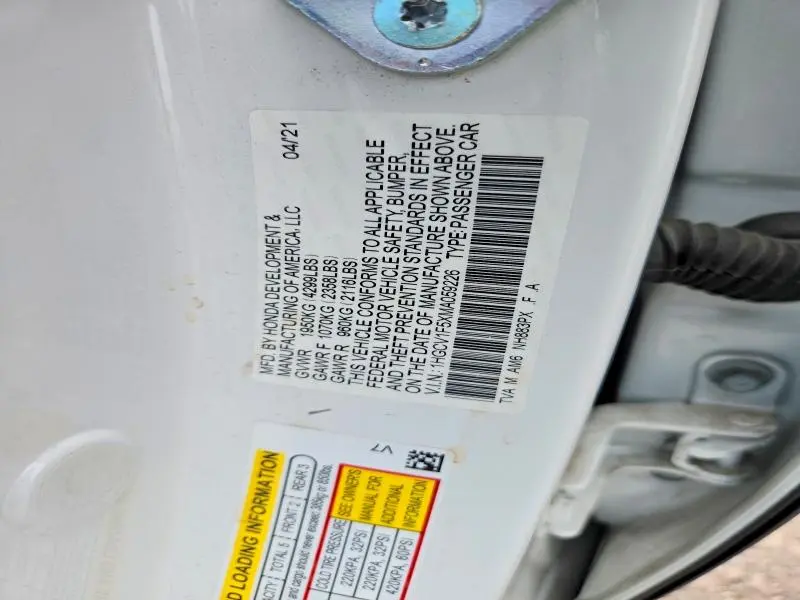 2021 HONDA ACCORD EXL  