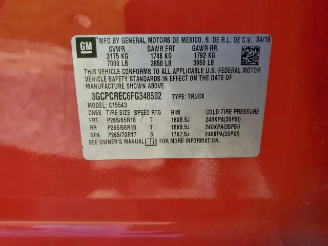 2015 CHEVROLET SILVERADO C1500 LT  