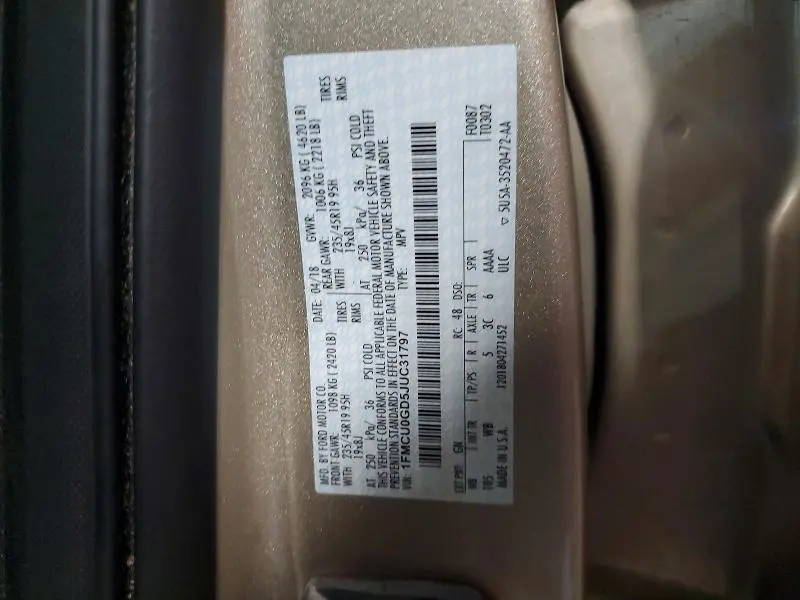 2018 FORD ESCAPE SE  