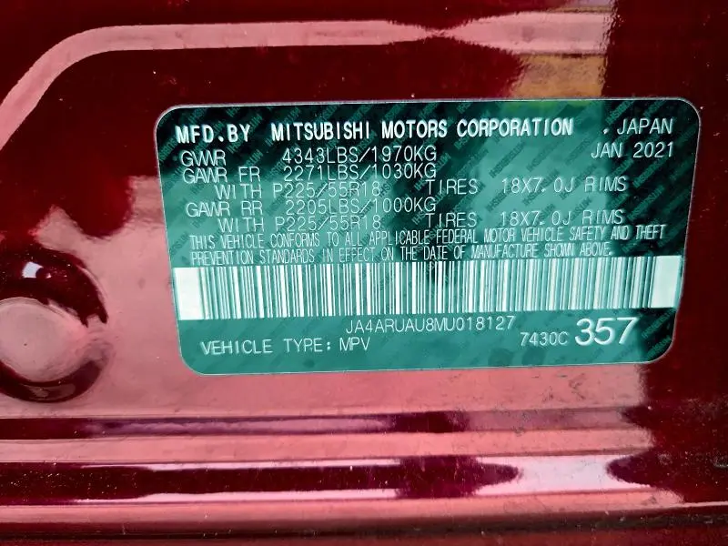 2021 MITSUBISHI OUTLANDER SPORT ES  