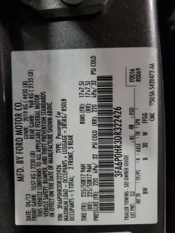 2013 FORD FUSION SE  