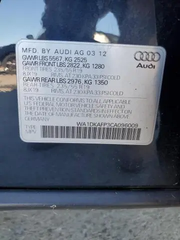 2012 AUDI Q5 PREMIUM PLUS  