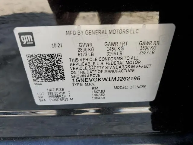 2021 CHEVROLET TRAVERSE LT  