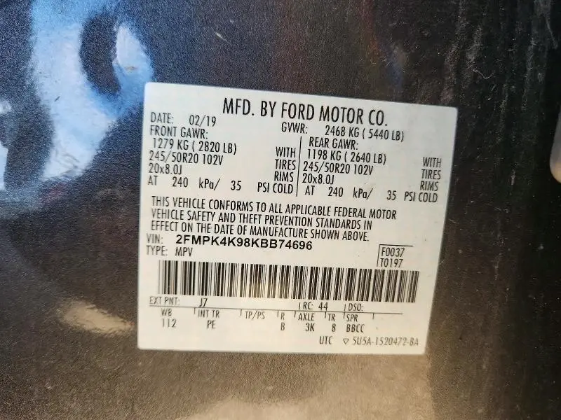 2019 FORD EDGE TITANIUM  