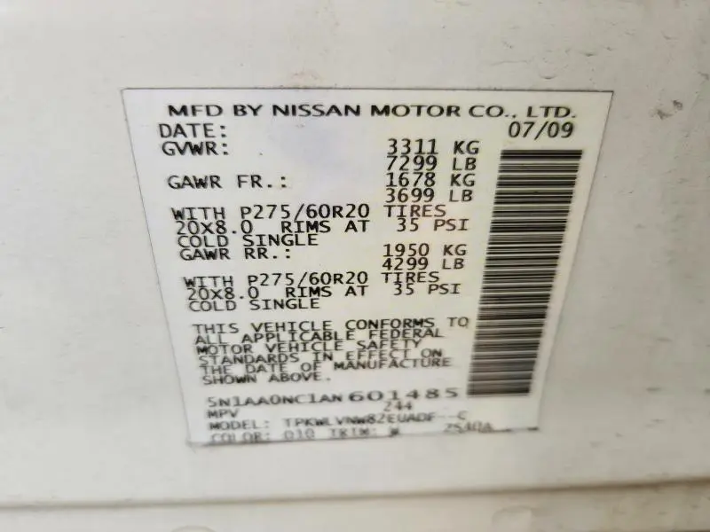 2010 NISSAN ARMADA SE  