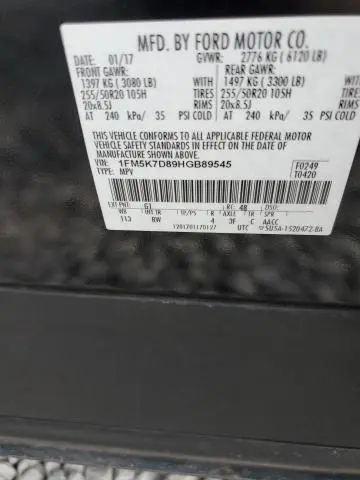 2017 FORD EXPLORER XLT  